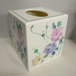 Vintage Tissue Box Cover Plastic‎ Andre Richard Floral Pattern Made In Taiwan